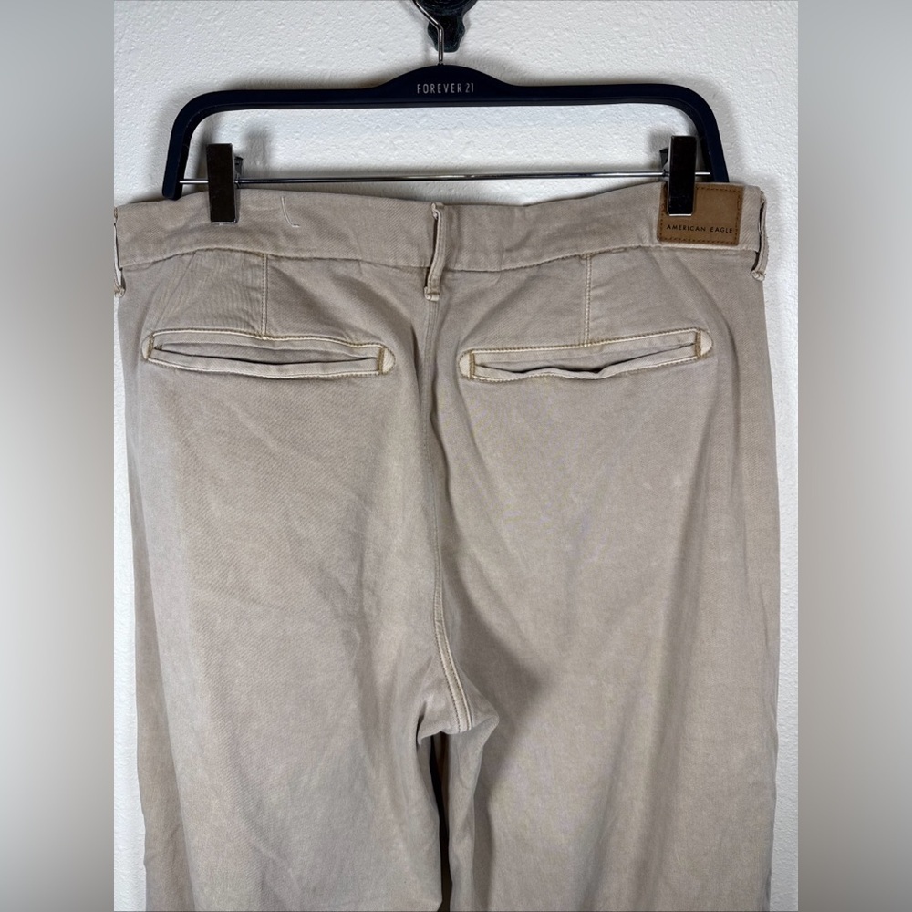American Eagle Women's Skater Trouser Khaki Baggy Wide Leg Pants Tan Sz 16 Short - Picture 7 of 10